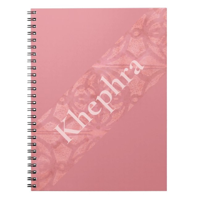 Ruddy Pink Batik mit Namen Notizblock (Vorderseite)