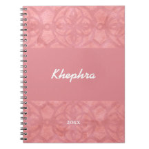 Ruddy Pink Batik Name and Year Notebook