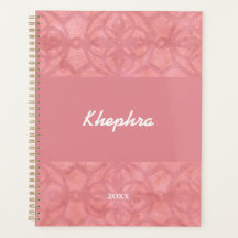 Ruddy Pink Batik Name and Year Notebook