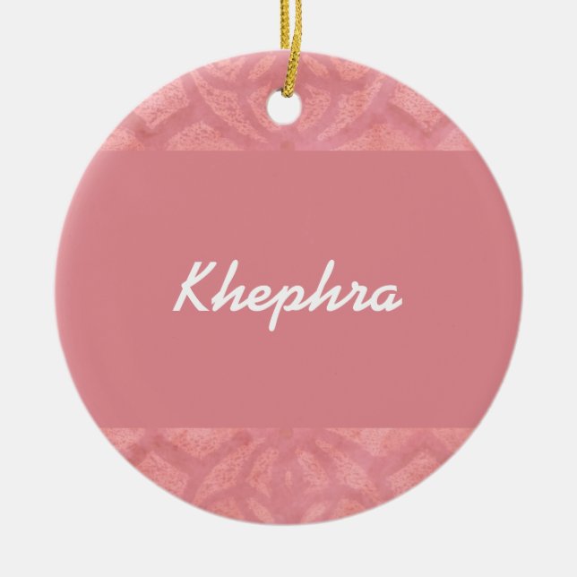 Ruddy Pink Batik Name Keramik Ornament (Vorne)