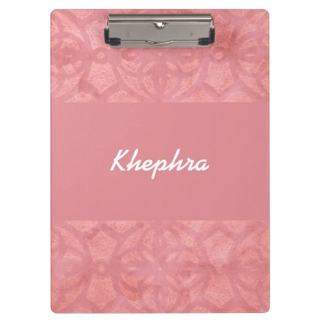 Ruddy Pink Batik Name Klemmbrett (Vorderseite)