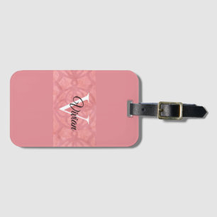 Ruddy Pink Batik Name Mit Monogramm Gepäckanhänger