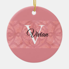 Ruddy Pink Batik Name Mit Monogramm Keramik Ornament