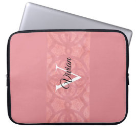 Ruddy Pink Batik Name Mit Monogramm Laptopschutzhülle