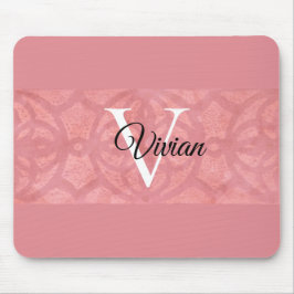 Ruddy Pink Batik Name Mit Monogramm Mousepad
