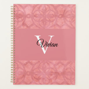 Ruddy Pink Batik Name Mit Monogramm Planer