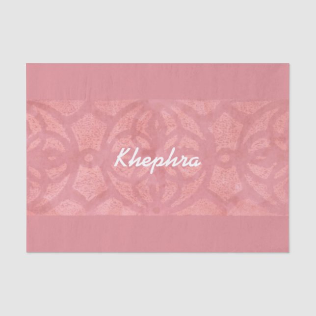 Ruddy Pink Batik Name Mit Monogramm Seidenpapier (Vorderseite)