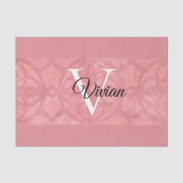 Ruddy Pink Batik Name Mit Monogramm Seidenpapier