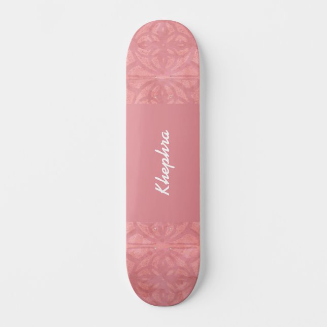Ruddy Pink Batik Name Skateboard (Vorderseite)