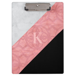 Ruddy Pink Batik und Grau Wasserfarbe Klemmbrett