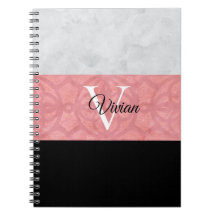 Ruddy Pink Batik und Grau Wasserfarbe Mit Monogram