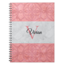 Ruddy Pink Batik und Grau Wasserfarbe Mit Monogram