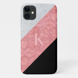 Ruddy Pink Batik und Graufarbenbrief Case-Mate iPhone Hülle