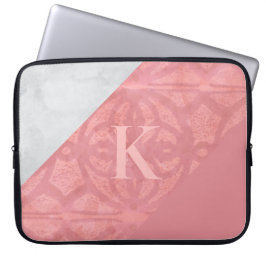 Ruddy Pink Batik und Graufarbenbrief Laptopschutzhülle