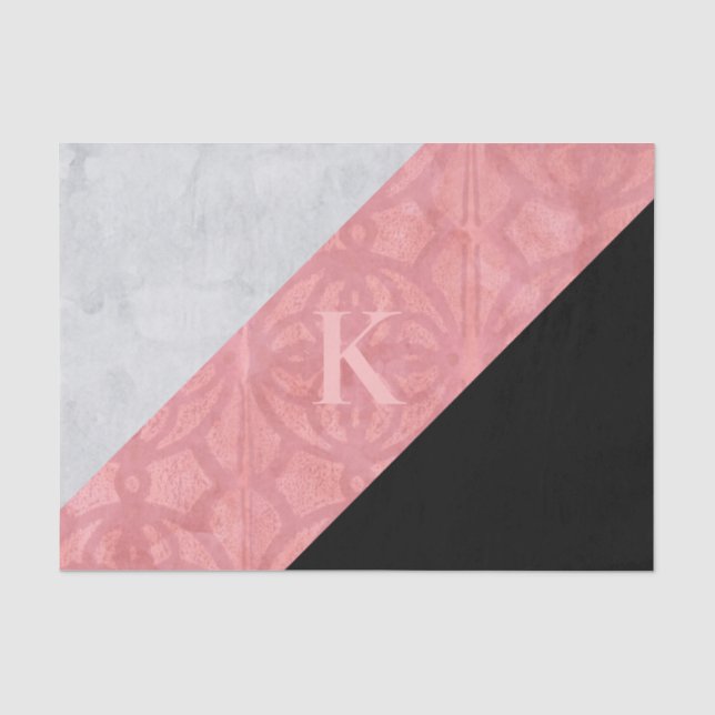 Ruddy Pink Batik und Graufarbenbrief Seidenpapier (Vorderseite)
