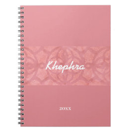 Ruddy Pink Batik Wasserfarbe Name und Jahr Notizblock