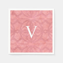 Ruddy Pink Mit Monogramm Watercolor