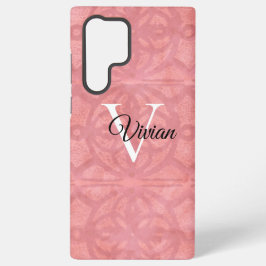 Ruddy Pink Watercolor Monogram Name Samsung Galaxy Hülle
