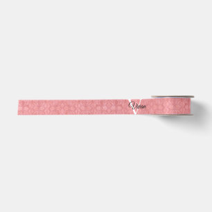 Ruddy Pink Watercolor Monogram Name Satinband