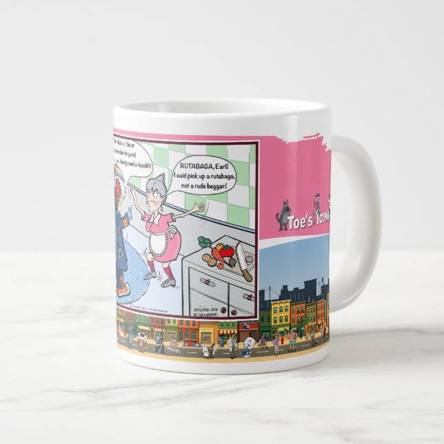 Rude Beggar | Literal Wordplay Humor Jumbo-Tasse (Vorderseite Rechts)