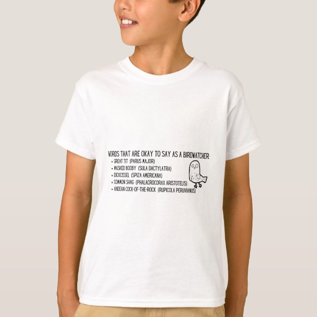 Rude bird names funny birding list T-Shirt (Vorderseite)