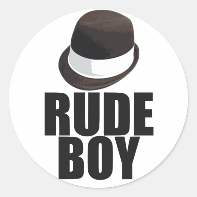 Rude Boy Runder Aufkleber (Vorderseite)