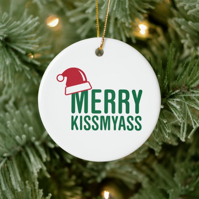 Rude Christmas Keramik Ornament (Baum)