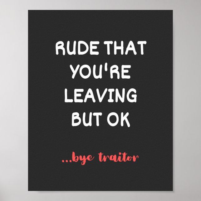 Rude, dass du Verlasse, Viel Glück finden besser Poster (Vorne)