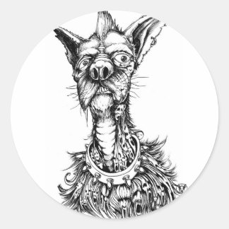 Rude-Dog-Aufkleber Runder Aufkleber