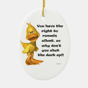 Rude Duck Oval Ornament