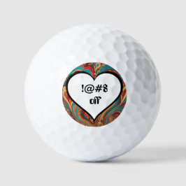 Rude Funny Heart Design ! Golfball