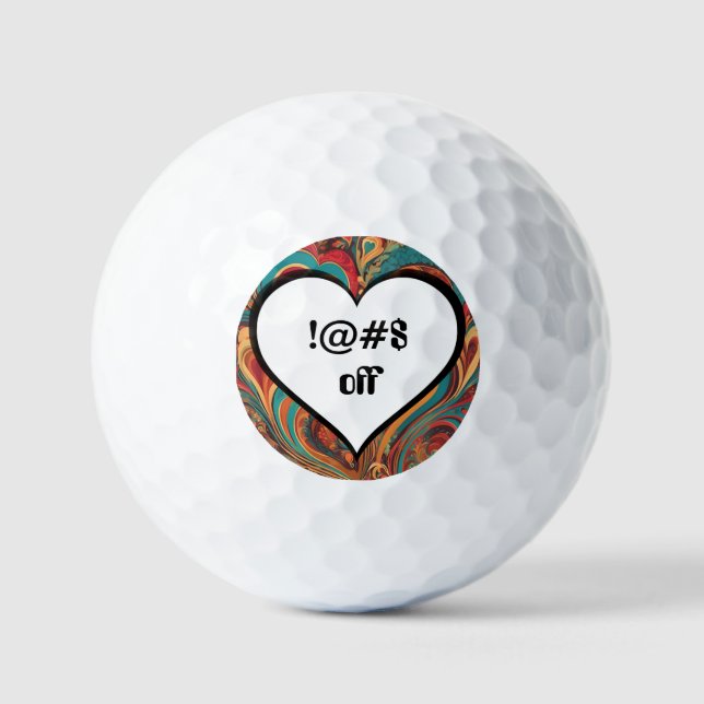 Rude Funny Heart Design ! Golfball (Vorderseite)