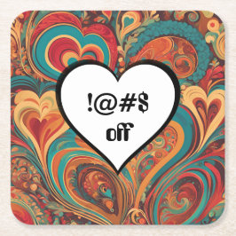 Rude Funny Heart Design ! Rechteckiger Pappuntersetzer