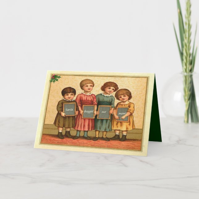 Rude Santa Claus Feiertagskarte (Vorderseite)