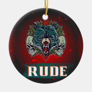 Rudel, Schädel und Bär Keramik Ornament
