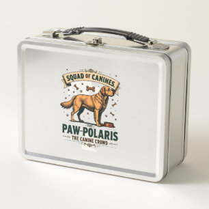 Rudel von Hunden Vintage-Hund-Wortspiel-Grafik mit Metall Brotdose