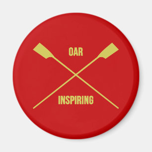 Ruder, das den Slogan und gekreuzte Ruder rot Magnet