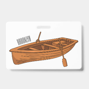 Ruderboot Cartoon-Illustration Ausweis