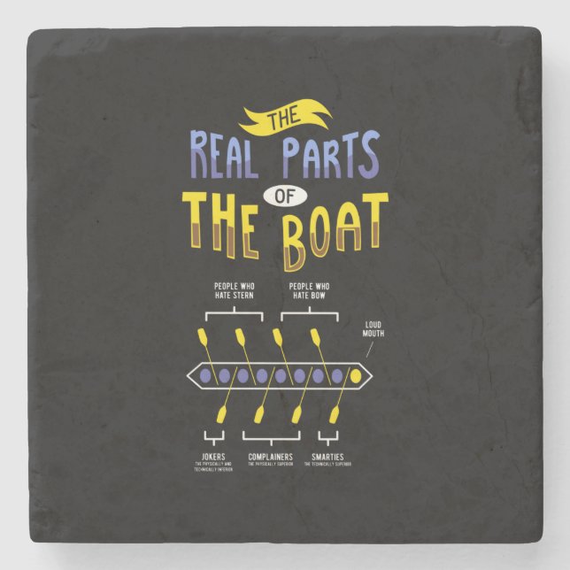 Ruderboot Steinuntersetzer (Vorderseite)