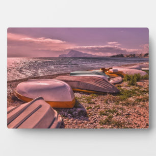 Ruderboote abgesetzt   L'Olla Beach, Altea Fotoplatte