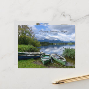 Ruderboote am See - Allgäu Postkarte