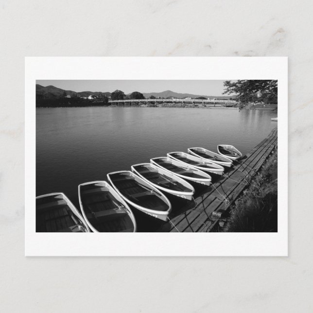 Ruderboote in Arashiyama in Kyoto Postkarte (Vorderseite)