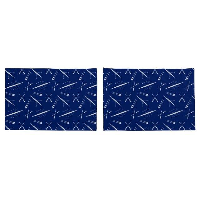 Ruderboote und Oars Navy Blau und Weiß Muster Kissenbezug (Rückseite-Set)