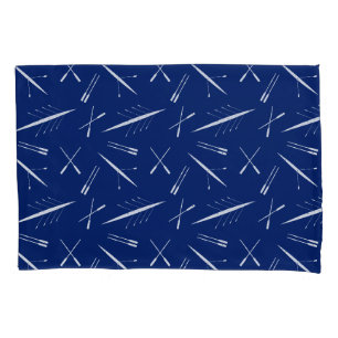 Ruderboote und Oars Navy Blau und Weiß Muster Kissenbezug