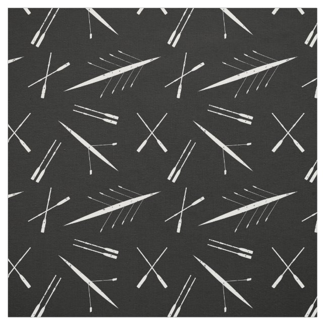Ruderboote und Oars Schwarz-Weiß-Muster Stoff (Muster)