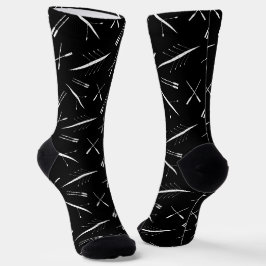 Ruderboote und Ruderboote, schwarz und weiß Socken