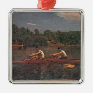 Ruderbootrennen auf dem Fluss (von Thomas Eakins) Ornament Aus Metall