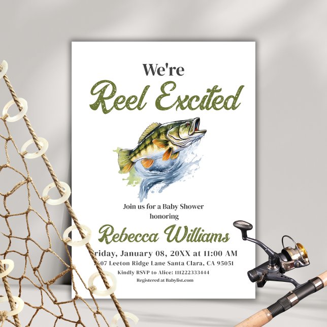 Rudern begeistert Big Fish Fisherman Baby Shower Einladung (Von Creator hochgeladen)
