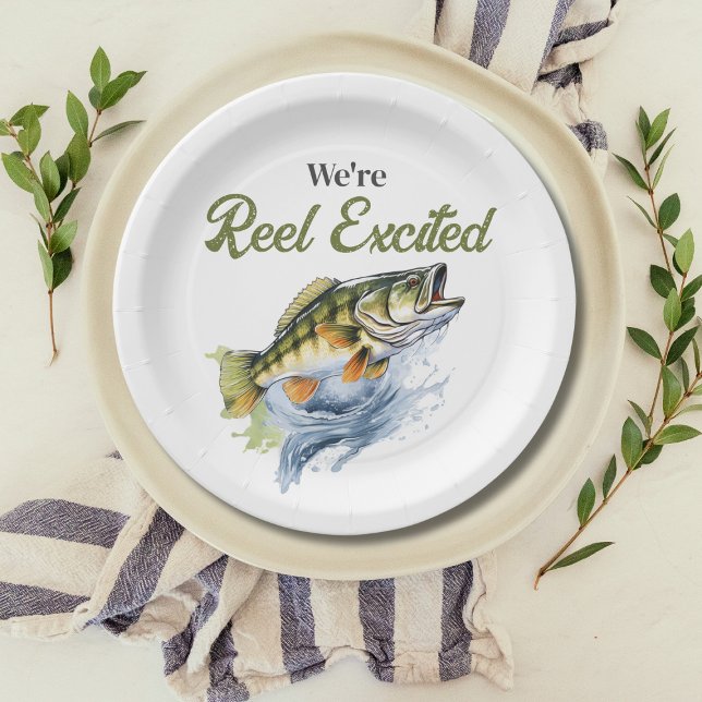 Rudern begeistert Big Fish Fisherman Baby Shower Pappteller (Von Creator hochgeladen)