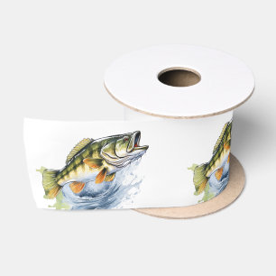 Rudern begeistert Big Fish Fisherman Baby Shower Satinband